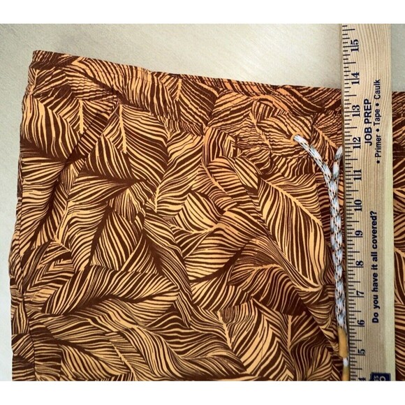 EDDIE BAUER  Sz 2XL Tropical Leaf Print Pull On Beach Swim Trunks Shorts Pockets - Picture 7 of 9